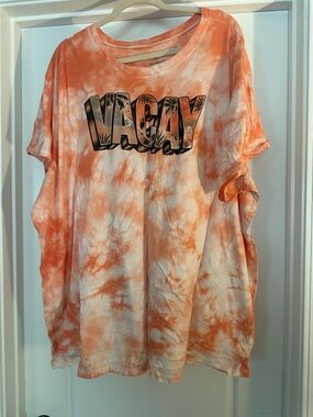 VACAY Tie-Dye Short Sleeve Tee - Orange